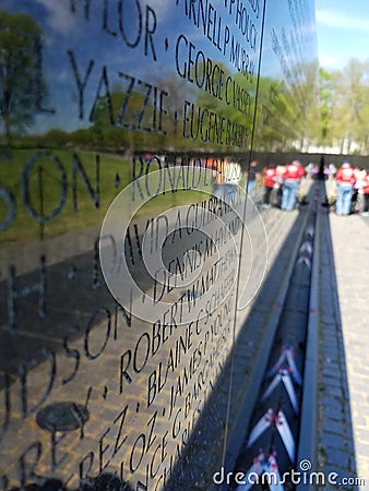 Vietnam War Memorial in Washington DC Editorial Stock Photo