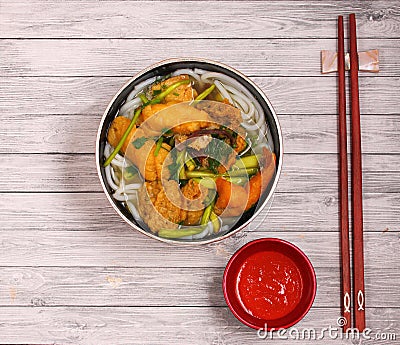 Vietnamese chicken noodle soup Stock Photo