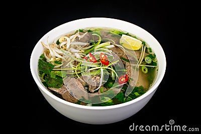 Vietnamese cuisine Pho Bo soup Stock Photo