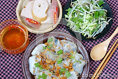 Vietnamese food, Rice noodle roll Stock Photo