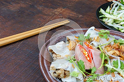 Vietnamese food, Rice noodle roll Stock Photo