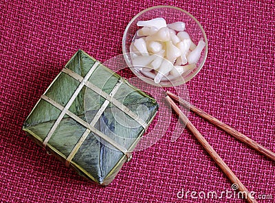 Vietnamese food,Tet, banh chung, traditional food Stock Photo