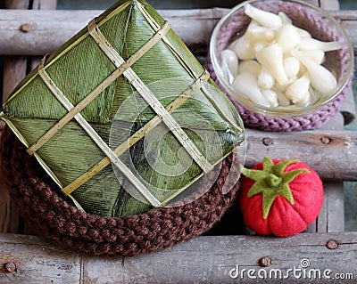 Vietnamese food,Tet, banh chung, traditional food Stock Photo