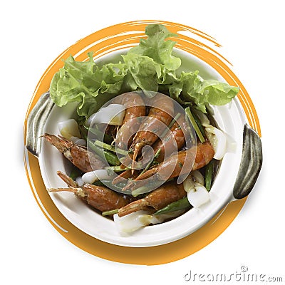 Vietnamese fried prawns Stock Photo