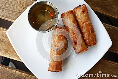 Vietnamese fried spring rolls with pork Stock Photo