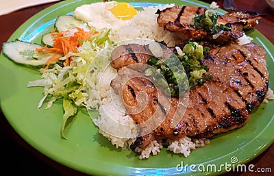 Grilled Pork Chop Stock Photo