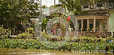 Vietnamese House in Mekong Delta, Vietnam Stock Photo