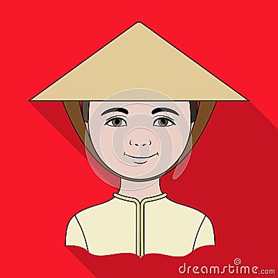 Vietnamese.Human race single icon in flat style vector symbol stock illustration web. Vector Illustration