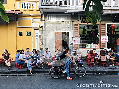 Vietnamese local street food style at Hoi An ancient town, Vietnam Editorial Stock Photo
