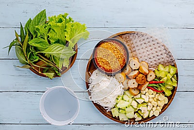 Vietnamese meatball wraps tasty food Stock Photo