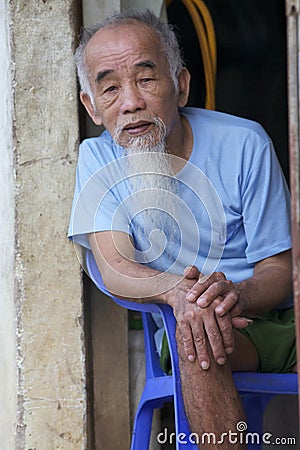 Vietnamese Old Senior Man Editorial Stock Photo