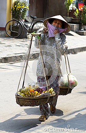 Vietnamese street seller Editorial Stock Photo