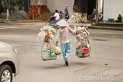 Vietnamese Street Vendor Stock Photo