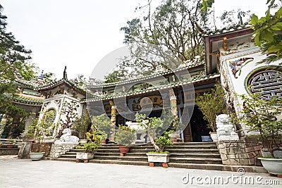 Vietnamese temple in Marble mountains, Da Nang, Vietnam Editorial Stock Photo