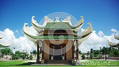 Vietnamese temple for national heroes with gravestone Stock Photo