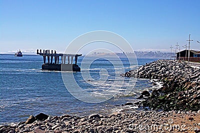 View of abandoned dock in Chile Stock Photo
