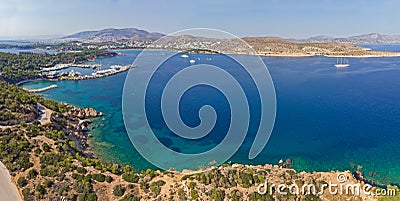 Vouliagmeni bay from above, Athens - Greece. Stock Photo