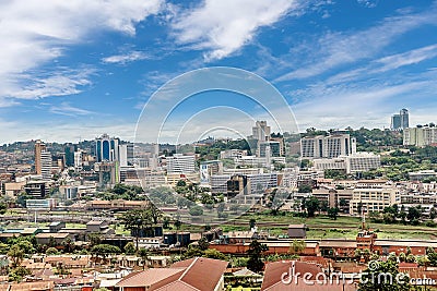 View from the above of the Capital city Kampala in Uganda, Africa Stock Photo