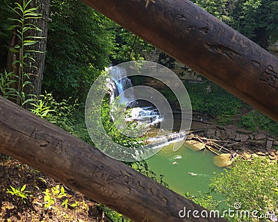 The View From Above the Falls at Cummins State Park Stock Photo