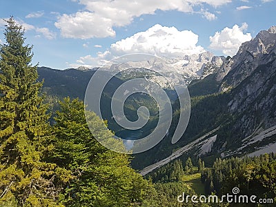 View from above of Lake Gosau Austria Stock Photo