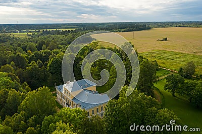 View from above on the main house of the estate of the landowners Wulf Stock Photo