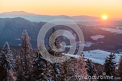 View from above mesmerizing picturesque landscape Stock Photo