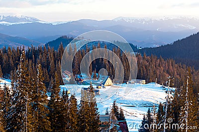 View from above mesmerizing picturesque landscape Stock Photo