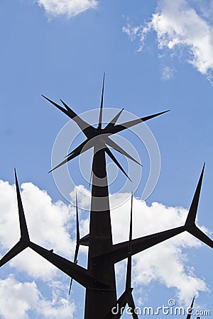 abstract pointy iron structure monument Editorial Stock Photo