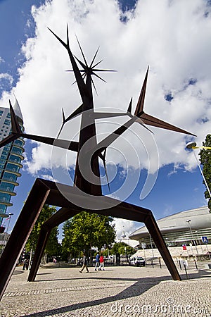 abstract pointy iron structure monument Editorial Stock Photo