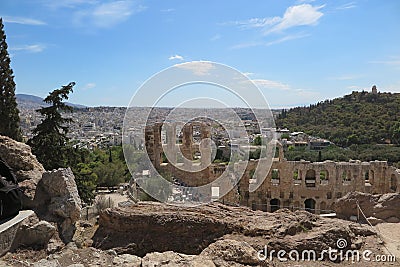 View from Acropolis Athens, Greece Editorial Stock Photo