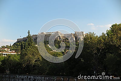 VIEW OF ACROPOLIS / PARTHENON GREECE Stock Photo