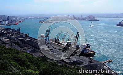 View across Durban harbor, South Africa Editorial Stock Photo