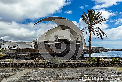 A view across the Maritime Park in Santa Cruz, Tenerife towards the Castle of Juan Bautista Editorial Stock Photo