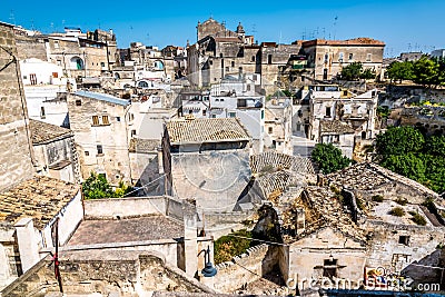 A view across the roof tops of the town of Gravina, Puglia, Italy Stock Photo