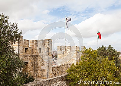 The View Across Sao Jorge Castle Editorial Stock Photo