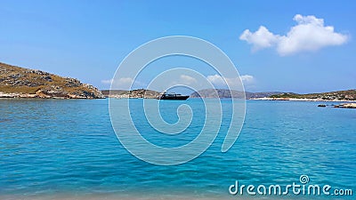 View across turquoise water Stock Photo