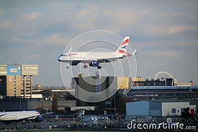 A view of a Aeroplane landing Editorial Stock Photo