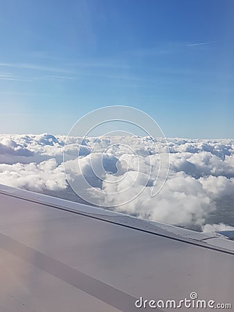 View from an aeroplane window. Stock Photo