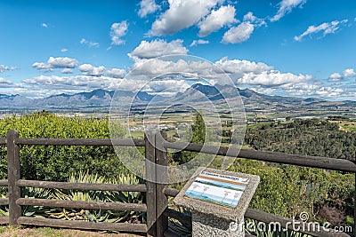 View from Afrikaans Language Monument towards the Hottentots-Holland Mountains Editorial Stock Photo