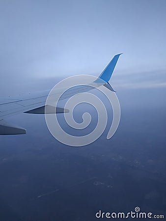 View from the aircraft porthole Stock Photo