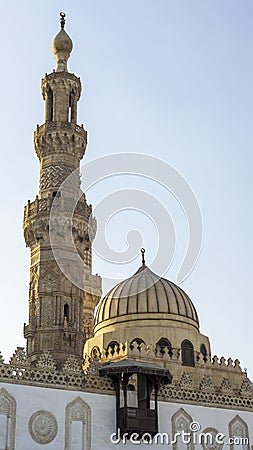 the view of al-azhar mosque on sunny day Stock Photo