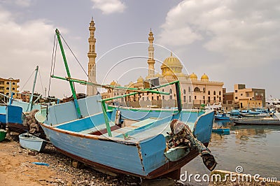 View of the Al Mina Masjid Mosque and its minarets Editorial Stock Photo