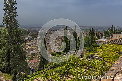 A view from the Albaicin district across Granada, Spain Stock Photo
