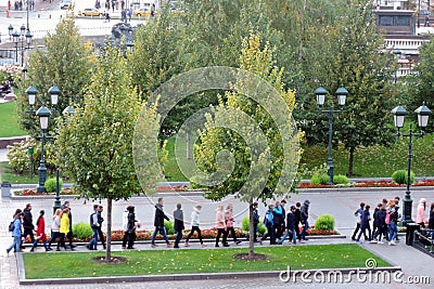 View of Alexanders garden in Moscow. Color photo. Editorial Stock Photo