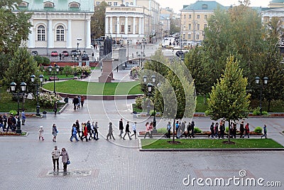 View of Alexanders garden in Moscow. Color photo. Editorial Stock Photo