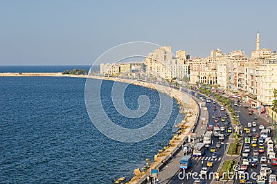 View of Alexandria harbor, Egypt Stock Photo