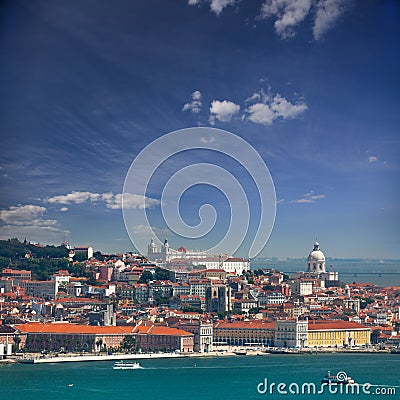 View of Alfama and Graca, cityscape of Lisbon, Portugal, Europe Stock Photo