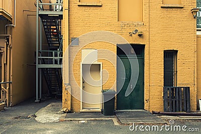 View in an alley Stock Photo