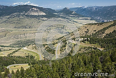 View along Chief Joseph Scenic Byway Stock Photo