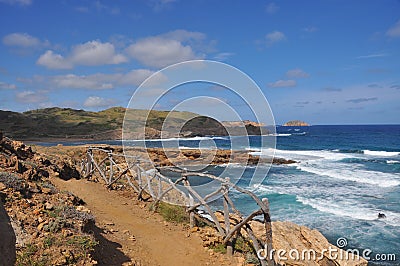 View along coast on Spanish island Menorca Stock Photo